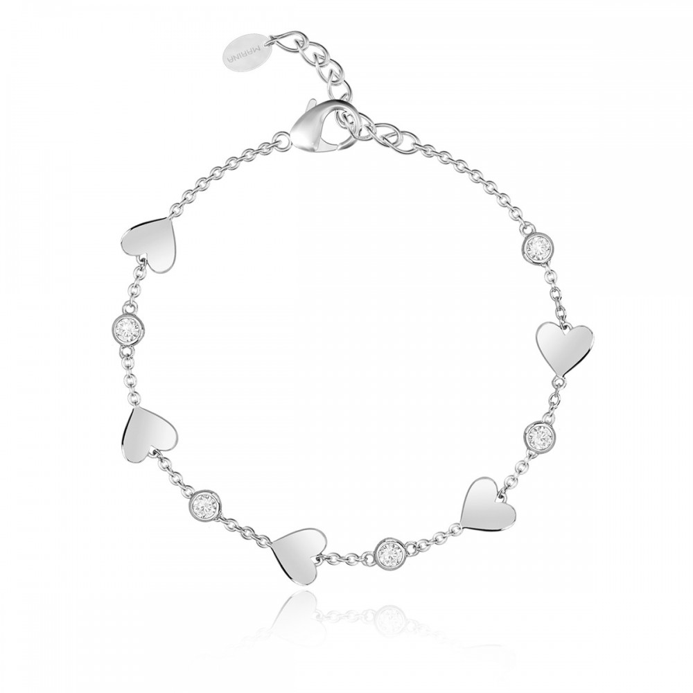 Bracciale in argento da donna cuore e punti luce - Mabina 533239 Ma