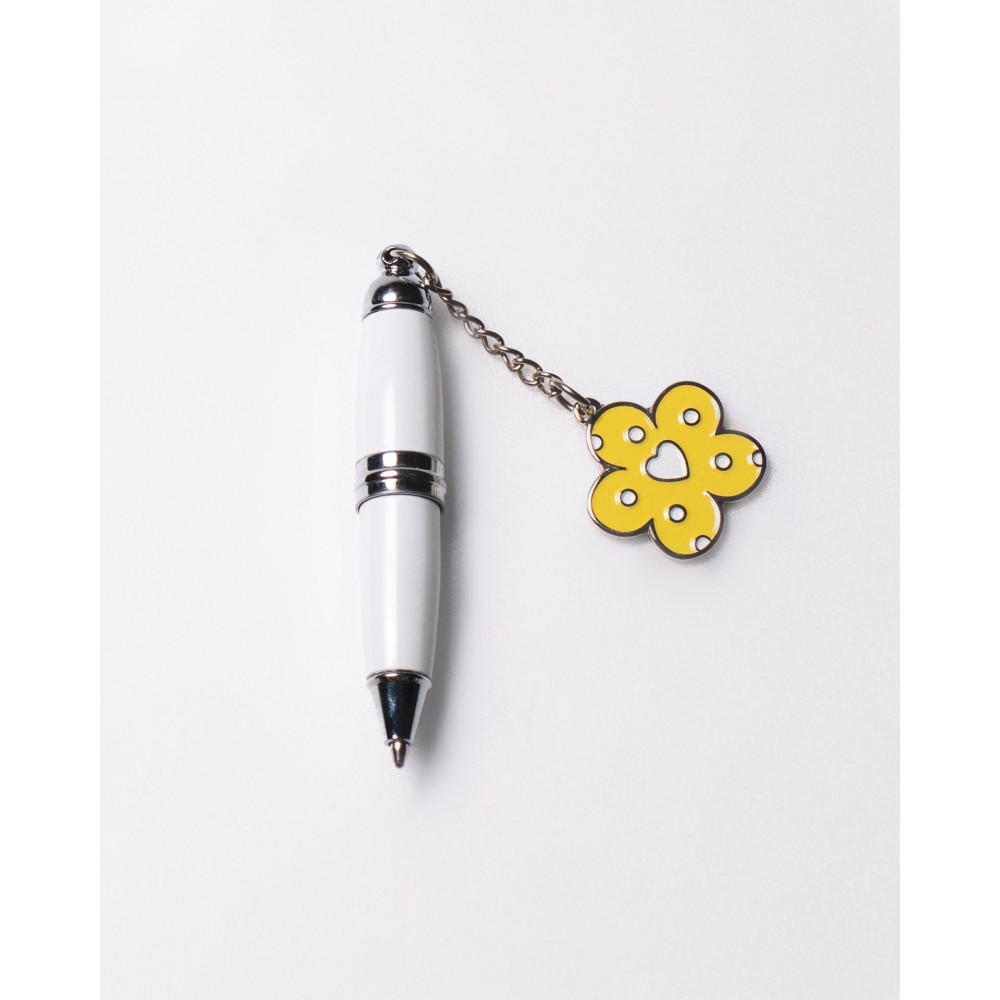 Mini penna con fiore giallo e confettata - MPEN/081 Margot Margot