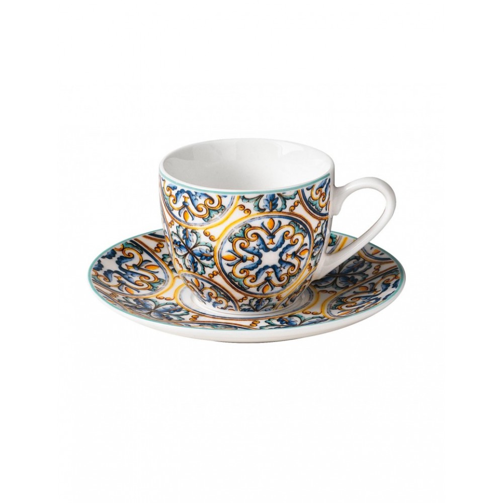 Set 2 due tazze da caffe' in porcellana new bone china collezione m